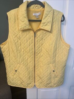 XL Christopher & Banks Yellow Quilted Vest